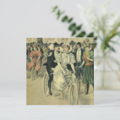 Viktorianische Braut und großräumiges Fahrrad Einladung (Stehend Vorderseite)