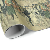 Viktorianische Braut und großräumiges Fahrrad Geschenkpapier (Rolleneckpunkt)