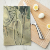 Viktorianische Braut und großräumiges Fahrrad Geschirrtuch (Viertel Falte)