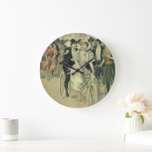 Viktorianische Braut und großräumiges Fahrrad Große Wanduhr (Zuhause)