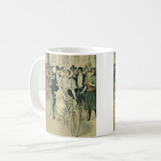Viktorianische Braut und großräumiges Fahrrad Kaffeetasse (Vorderseite Links)