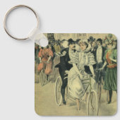 Viktorianische Braut und großräumiges Fahrrad Schlüsselanhänger (Vorderseite)