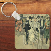 Viktorianische Braut und großräumiges Fahrrad Schlüsselanhänger (Vorderseite)