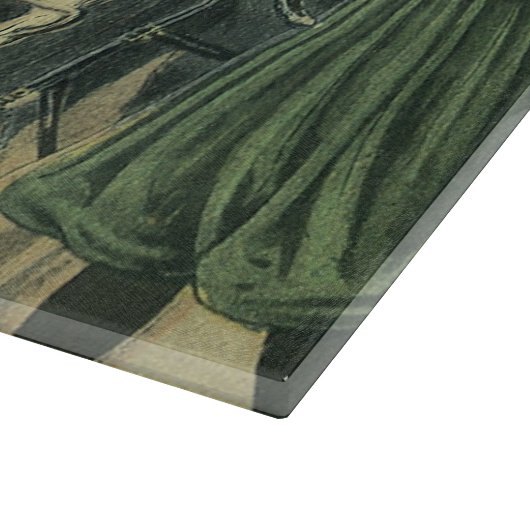 Viktorianische Braut und großräumiges Fahrrad Schneidebrett (Ecke)