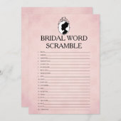 Viktorianische Brautparty Word Scramble-Spielkarte Einladung (Vorne/Hinten)