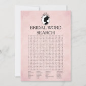 Viktorianische Brautparty Word Search Game Card Einladung (Vorderseite)