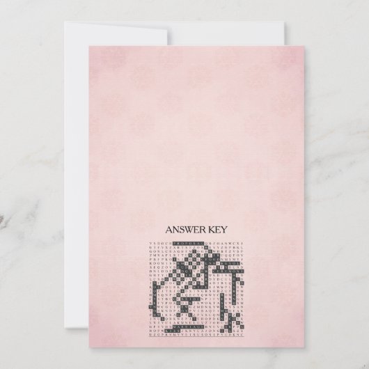 Viktorianische Brautparty Word Search Game Card Einladung (Rückseite)