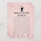 Viktorianische Brautparty Word Search Game Card Einladung (Vorne/Hinten)