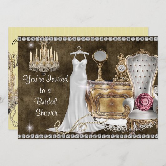 VIKTORIANISCHE BRIDAL SHOWING INVITATION EINLADUNG (Vorne/Hinten)