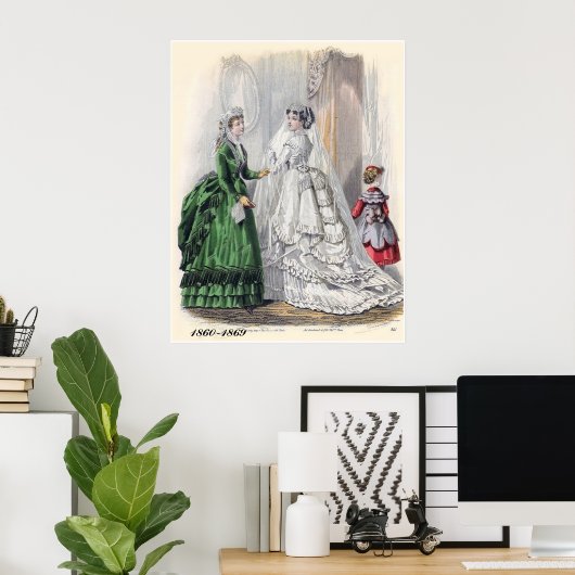 Viktorianische Bride Illistration Fashions Poster  (Heimbüro)
