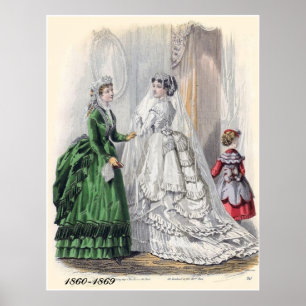 Viktorianische Bride Illistration Fashions Poster