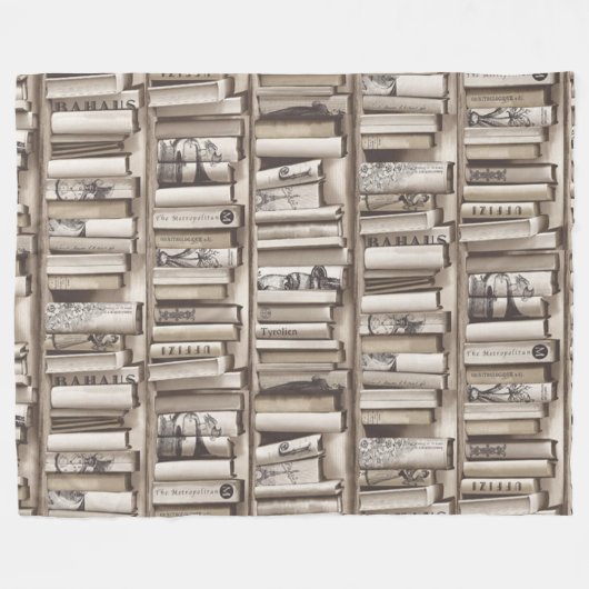 viktorianische Bücher Fleecedecke (Vorderseite (Horizontal))