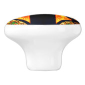 Viktorianische Buntglastür elegant Keramikknauf (Seitenansicht)