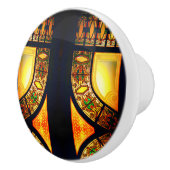 Viktorianische Buntglastür elegant Keramikknauf (Rechts)