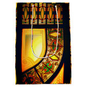 Viktorianische Buntglastür elegant Mittlere Geschenktüte (Rückseite)