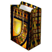 Viktorianische Buntglastür elegant Mittlere Geschenktüte (Rückseite Schrägansicht)