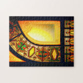 Viktorianische Buntglastür elegant Puzzle (Horizontal)