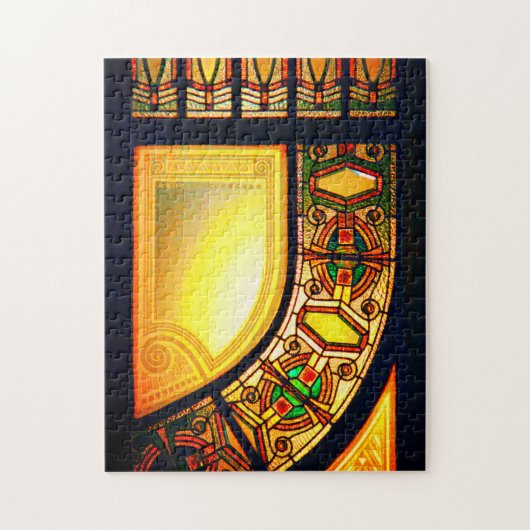 Viktorianische Buntglastür elegant Puzzle (Vertikal)