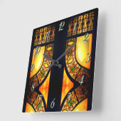 Viktorianische Buntglastür elegant Quadratische Wanduhr (Winkel)