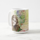 Viktorianische Cabbage-Rose Blümchen Kaffeetasse (Vorderseite Links)