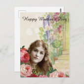 Viktorianische Cabbage-Rose Blümchen Postkarte (Vorne/Hinten)