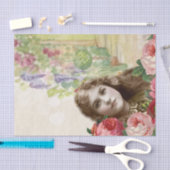 Viktorianische Cabbage-Rose Blumengewebe Seidenpapier (Handwerk)