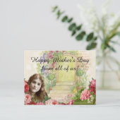 Viktorianische Cabbage-Rose Blumenstor Postkarte (Stehend Vorderseite)