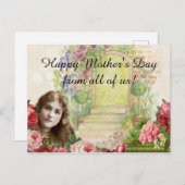 Viktorianische Cabbage-Rose Blumenstor Postkarte (Vorne/Hinten)