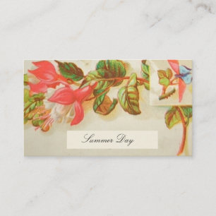 Viktorianische Calling Cards-Fuschia-Blume Visitenkarte