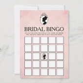 Viktorianische Cameo Brautparty Bingo Game Card Einladung (Vorderseite)