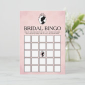Viktorianische Cameo Brautparty Bingo Game Card Einladung (Stehend Vorderseite)