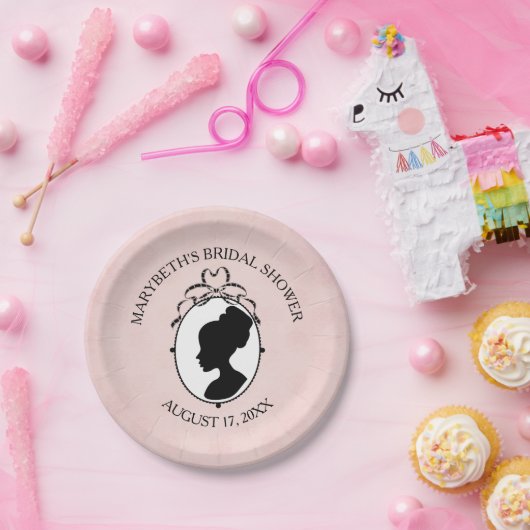 Viktorianische Cameo Brautparty Papierplatte Pappteller (Party)