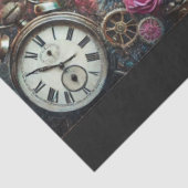 Viktorianische Cat Floral Steampunk Uhren Decoupag Seidenpapier (Ausschnitt)