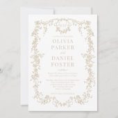 Viktorianische Champagnerbeige bei einer Hochzeit Einladung (Vorderseite)