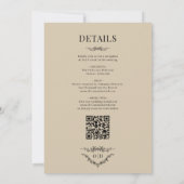 Viktorianische Champagnerbeige bei einer Hochzeit Einladung (Rückseite)