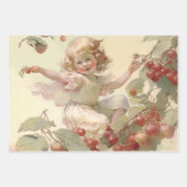 Viktorianische "Cherry Fairy" im Obstbaum Geschenkpapier Set (Vorderseite)