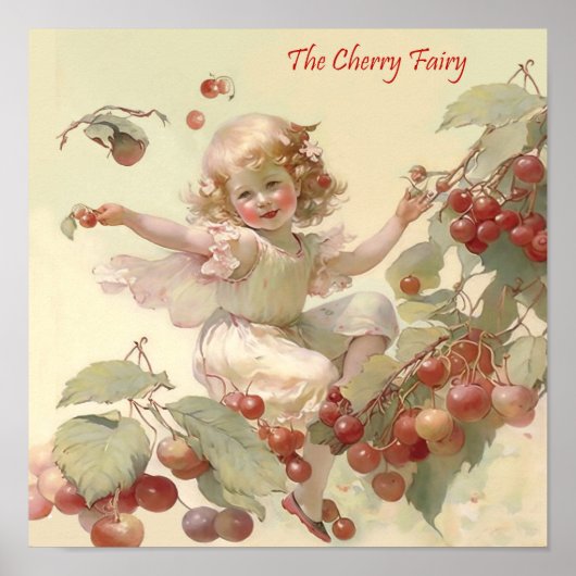 Viktorianische "Cherry Fairy" im Obstbaum Poster (Vorne)