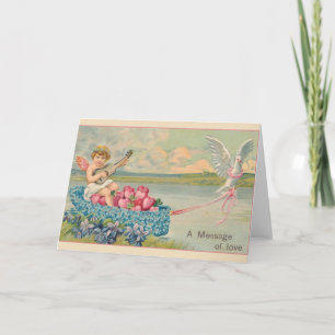 Viktorianische Cherub Valentine's Day Grußkarte Feiertagskarte