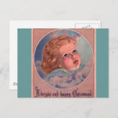 Viktorianische Cherub Weihnachtskarten Feiertagspostkarte (Vorne/Hinten)