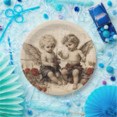 Viktorianische Cherubs mit Rose Pappteller (Party)