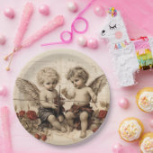 Viktorianische Cherubs mit Rose Pappteller (Party)