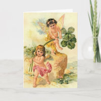 Viktorianische Cherubs St. Patrick's Day Card