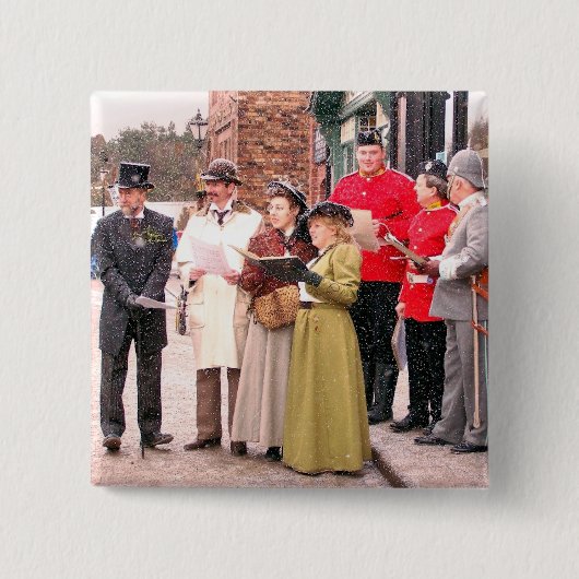 VIKTORIANISCHE CHRISTMAS CAROL SINGERS BUTTON (Vorderseite)