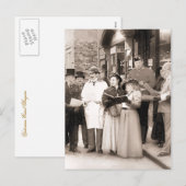 VIKTORIANISCHE CHRISTMAS CAROL SINGERS FEIERTAGSPOSTKARTE (Vorne/Hinten)