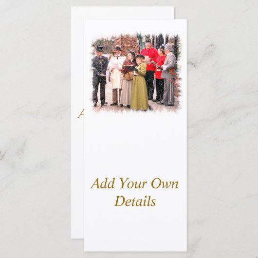 VIKTORIANISCHE CHRISTMAS CAROL SINGERS RACK CARD (Vorne/Hinten)