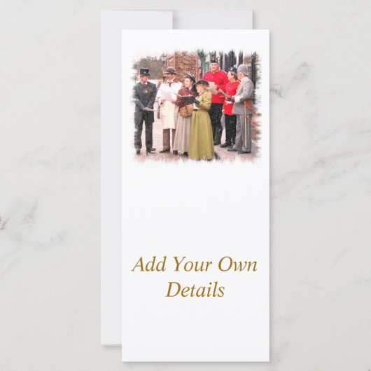 VIKTORIANISCHE CHRISTMAS CAROL SINGERS RACK CARD (Vorderseite)