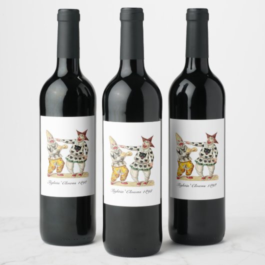 Viktorianische Clowns Wein-Bier oder Getränke-Etik Weinetikett (Flaschen)