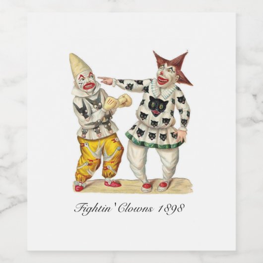 Viktorianische Clowns Wein-Bier oder Getränke-Etik Weinetikett (Einzelnes Label)