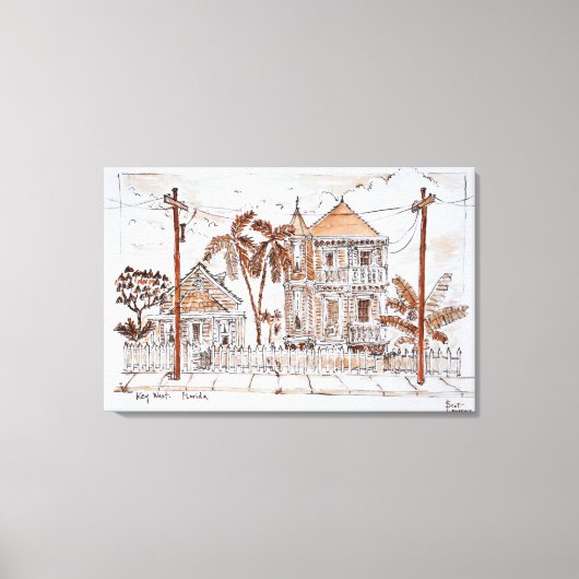 Viktorianische Conchhäuser | Key West, Florida Leinwanddruck (Vorderseite)