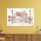 Viktorianische Conchhäuser | Key West, Florida Leinwanddruck (Insitu (Wohnzimmer))